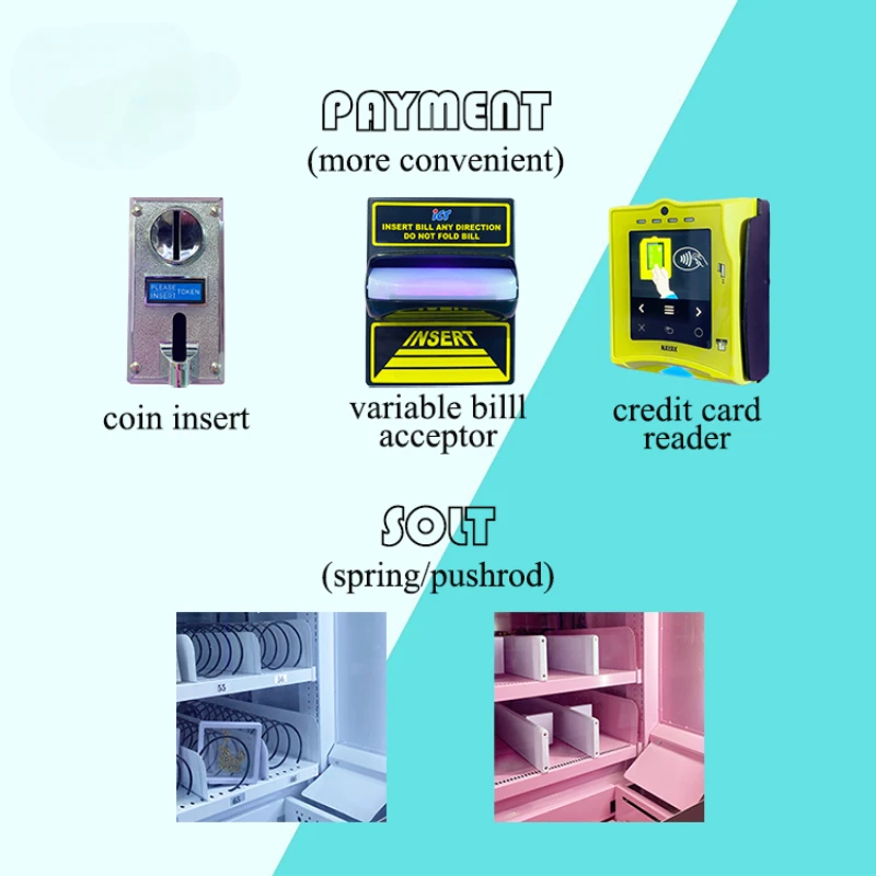 رائجة البيع 2024 آلة بيع صغيرة ذاتية الخدمة المشروبات آلة بيع الربيع متعددة الوظائف للبيع