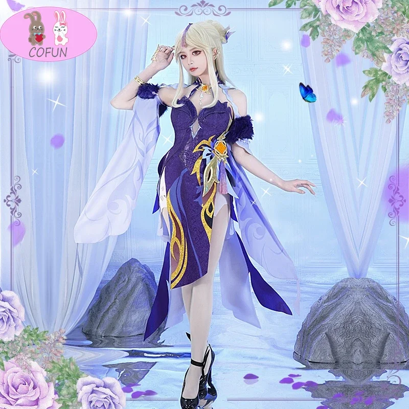 

Genshin Impact Keqing Ningguang Game Suit New Skin Outfit Dress Lolita Uniform Cosplay Costume Halloween Women 2022 Anime