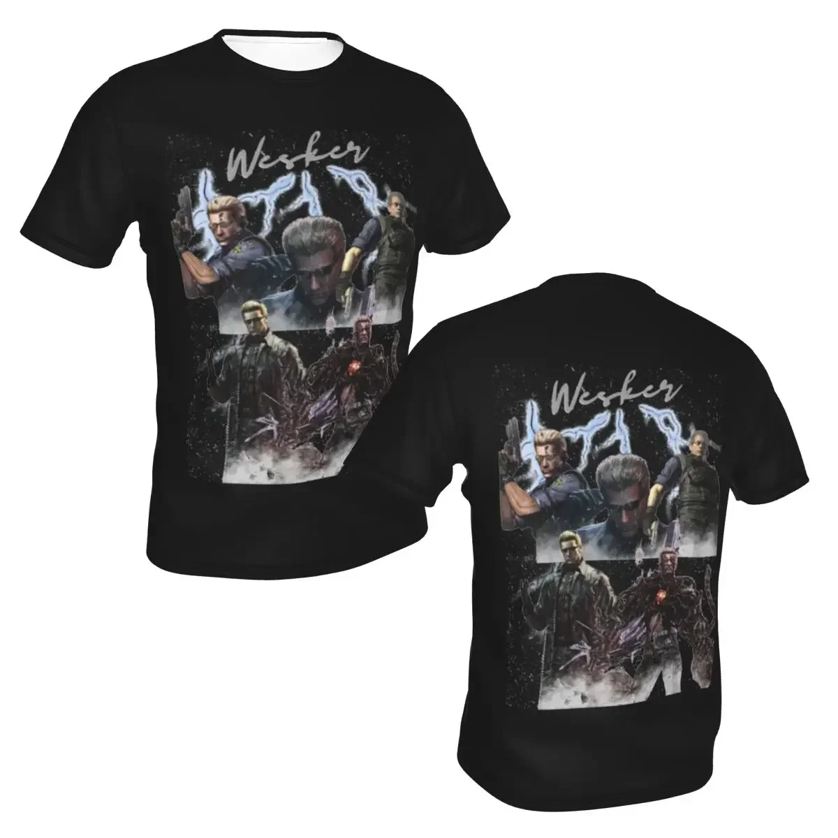 Albert Wesker Collage T-Shirt for Men polyester T Shirts Men's Tees Short Round Neck Summer Clothes Tops