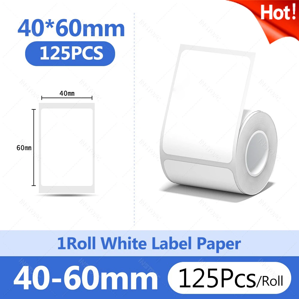 Niimbot B21/B1/B31 Thermisch Label Sticker Papier Rond Wit 20-50mm Breedte Kleding Tag Commodity Prijs Voedsel Zelfklevend