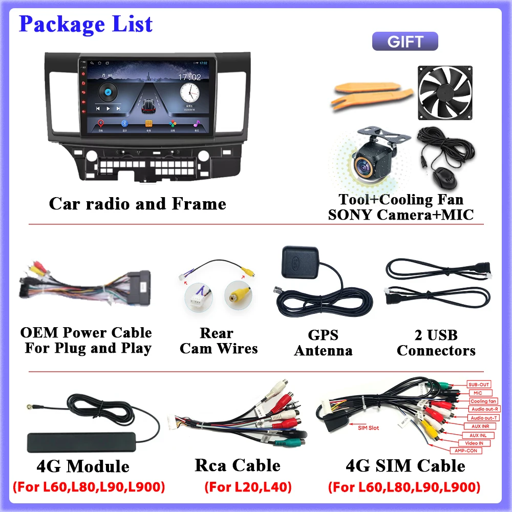 Car Radio Android 15 For Mitsubishi Lancer 10 CY 2007 - 2017 Multimedia Player GPS DSP Autoradio 4G Wifi No 2din Video Carplay