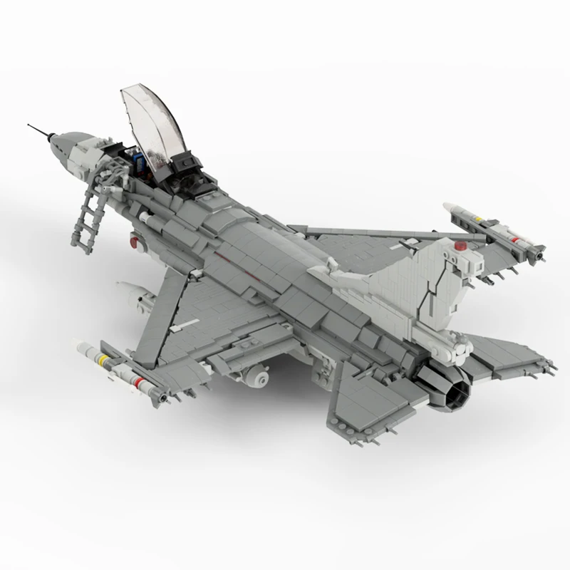 Tecnologia militar moderna blocos de construção 1/32 escala F-16C luta falcon lutador diy montagem modelo coletor conjunto tijolos brinquedo