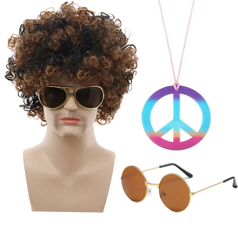 حار بيع فاسق شعر مستعار هالوين كوس ديسكو روك غطاء شخصية انفجار رئيس شعر مستعار #5