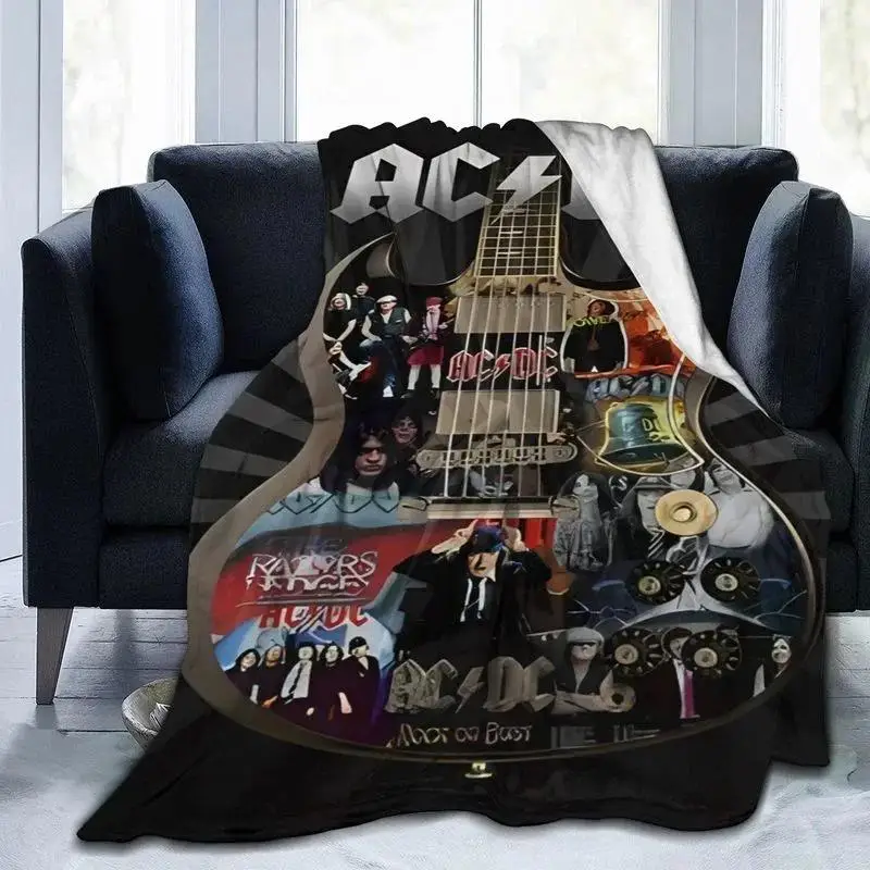 

Фланелевое одеяло с принтом ACDC Rock Band D, очень мягкое флисовое покрывало для спальни, дивана, теплый подарок
