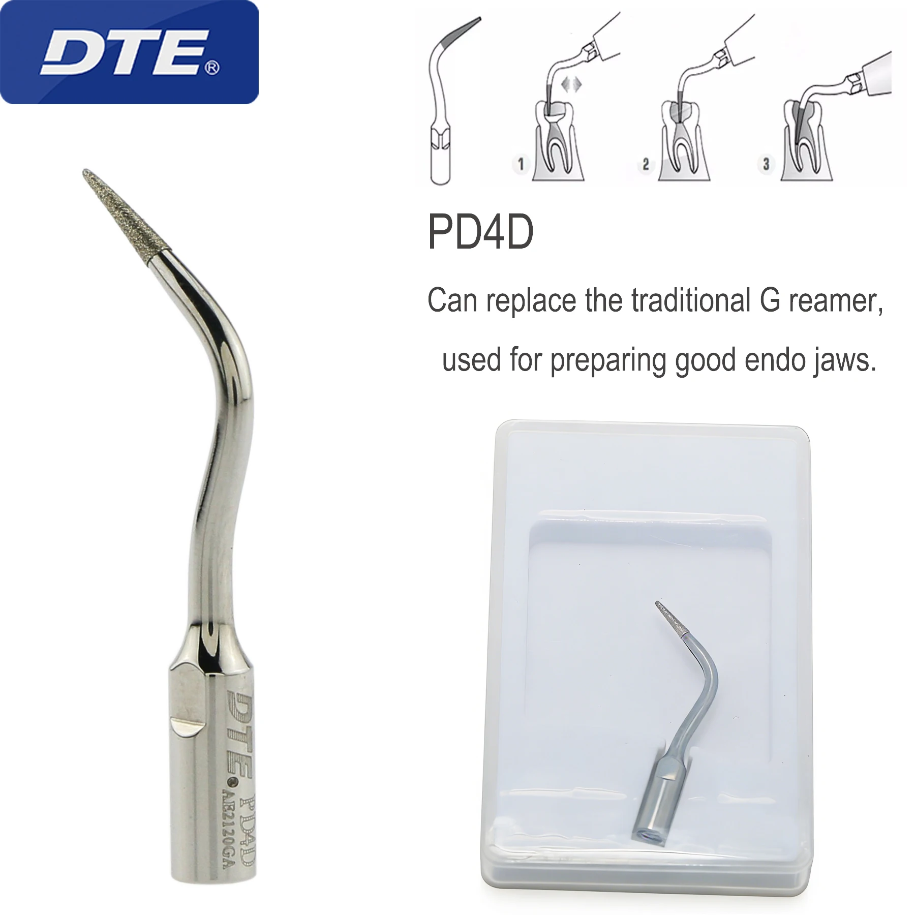 

Насадка для ультразвукового пьезоскалера Woodpecker DTE Dental PD4D, совместимая с наконечником NSK SATELEC, для лечения корневых каналов