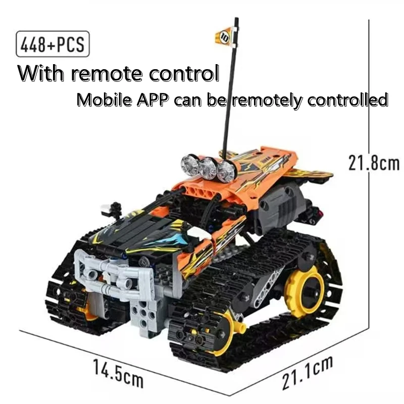 MOC Remote Control Electric Tracked Vehicle Assembling Building Blocks Brick Toys Science And Technology Education