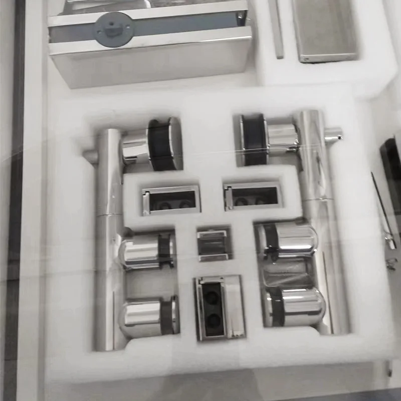 SUS304 Inward Open Sliding Glass Shower Door Rolling Wheel Kit With Track For Corner Space-saving Shower Cubicle Enclosure