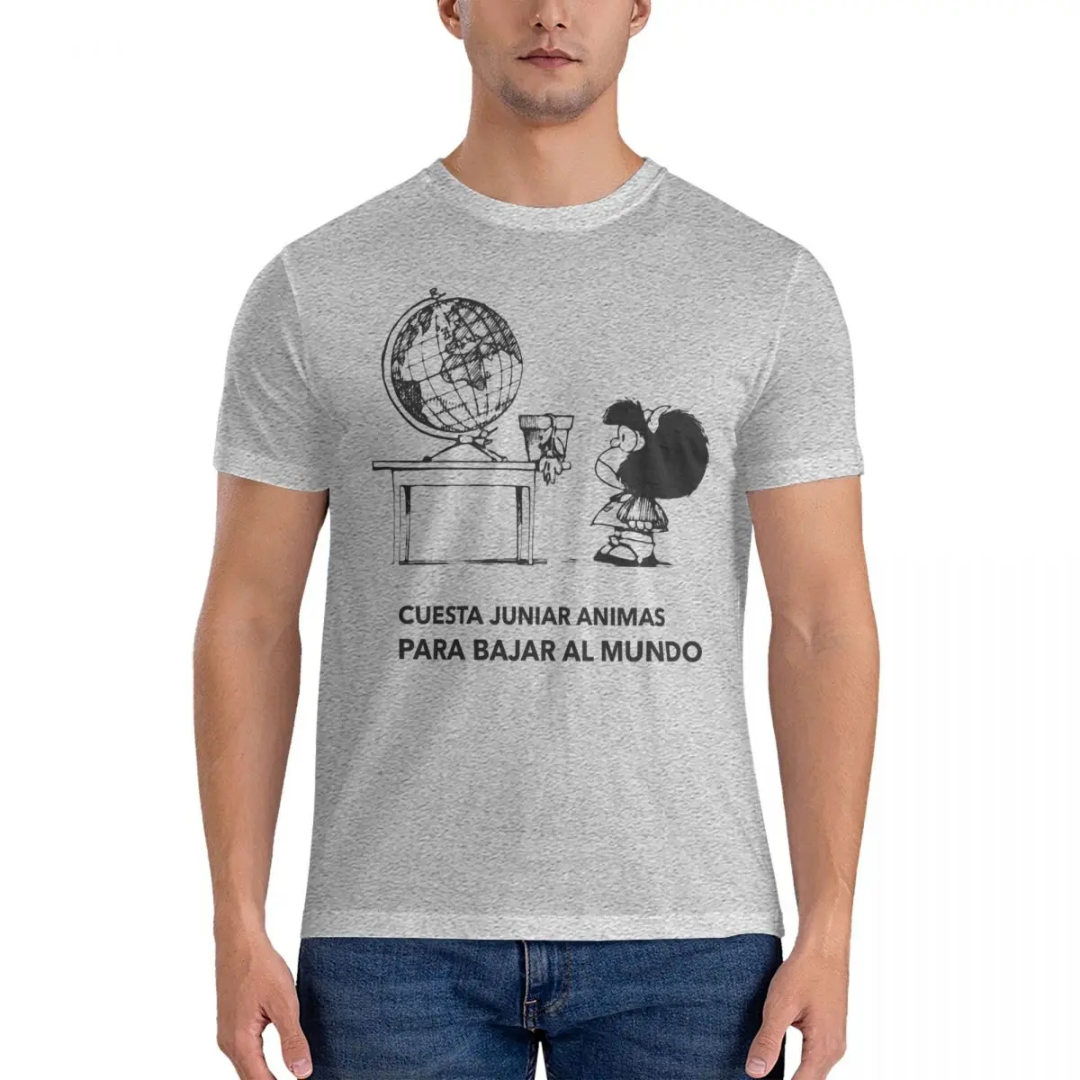 World Men T Shirts M-Mafalda Humorous Tees Short Sleeve Crewneck T-Shirt Pure Cotton Gift Idea Clothes