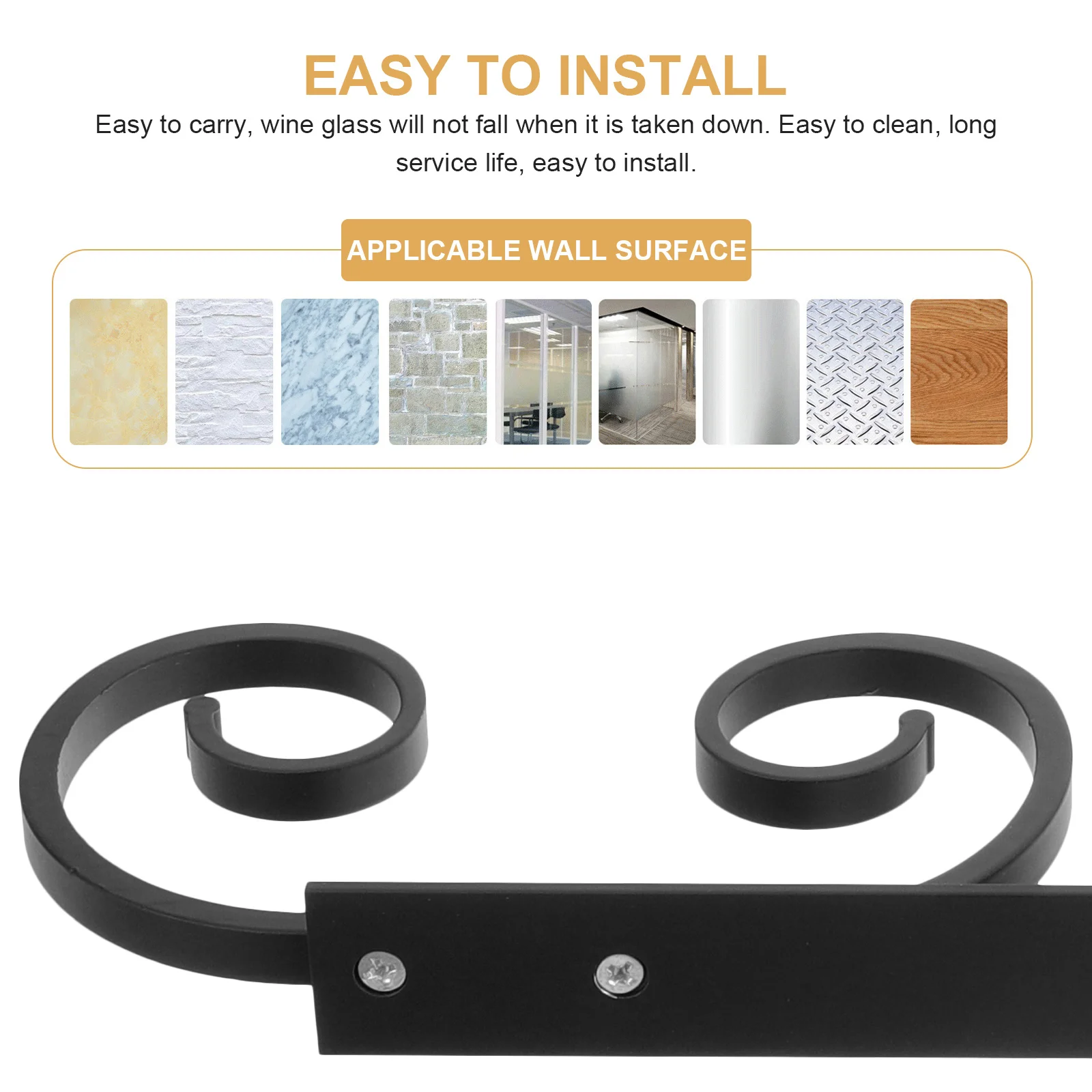 

Стойка для бокалов под полкой, металлический держатель для бокалов для вина, легкий доступ, органайзер для кухонного бара, современный стиль, держатель для бокалов для вина