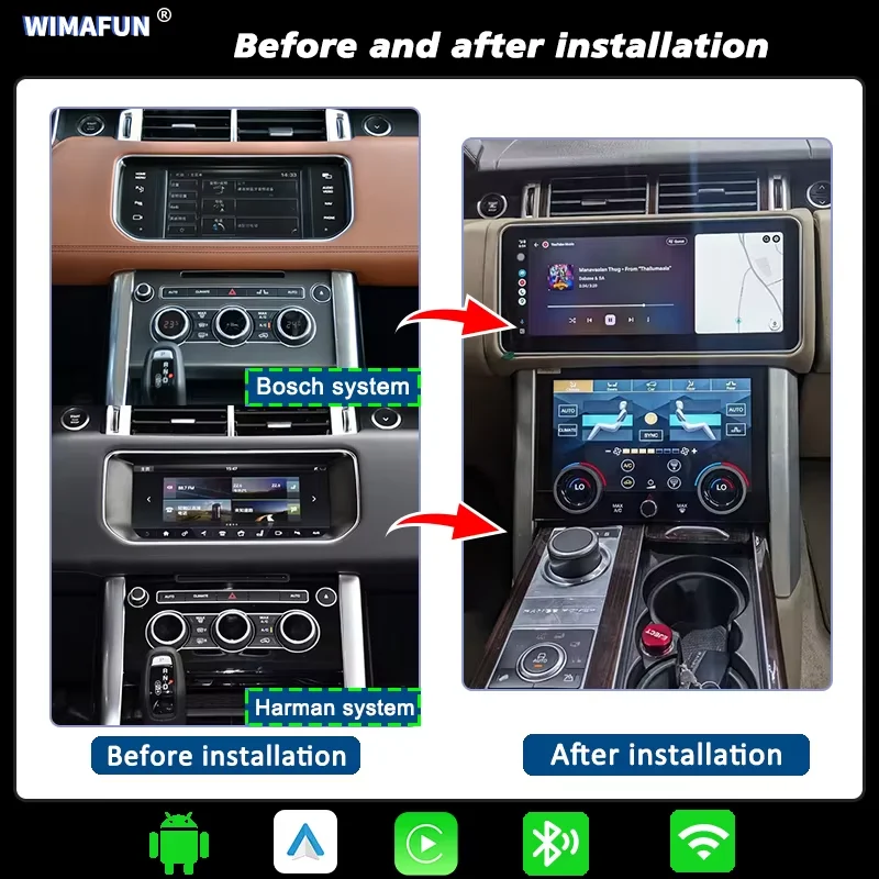 12.3 inch For Land Rover Range Rover Vogue L405 Sport L494 2014-2018 Carplay Android Car Stereo LCD Flip Screen Radio Multimedia