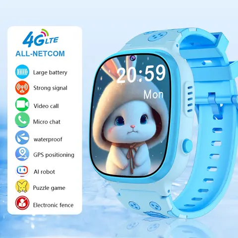 HOT New Kids 4G Smart Watch SOS GPS Location Sim Card Call Child Smart Watch Camera IP67 Waterproof Watch For Boys Girls Watches