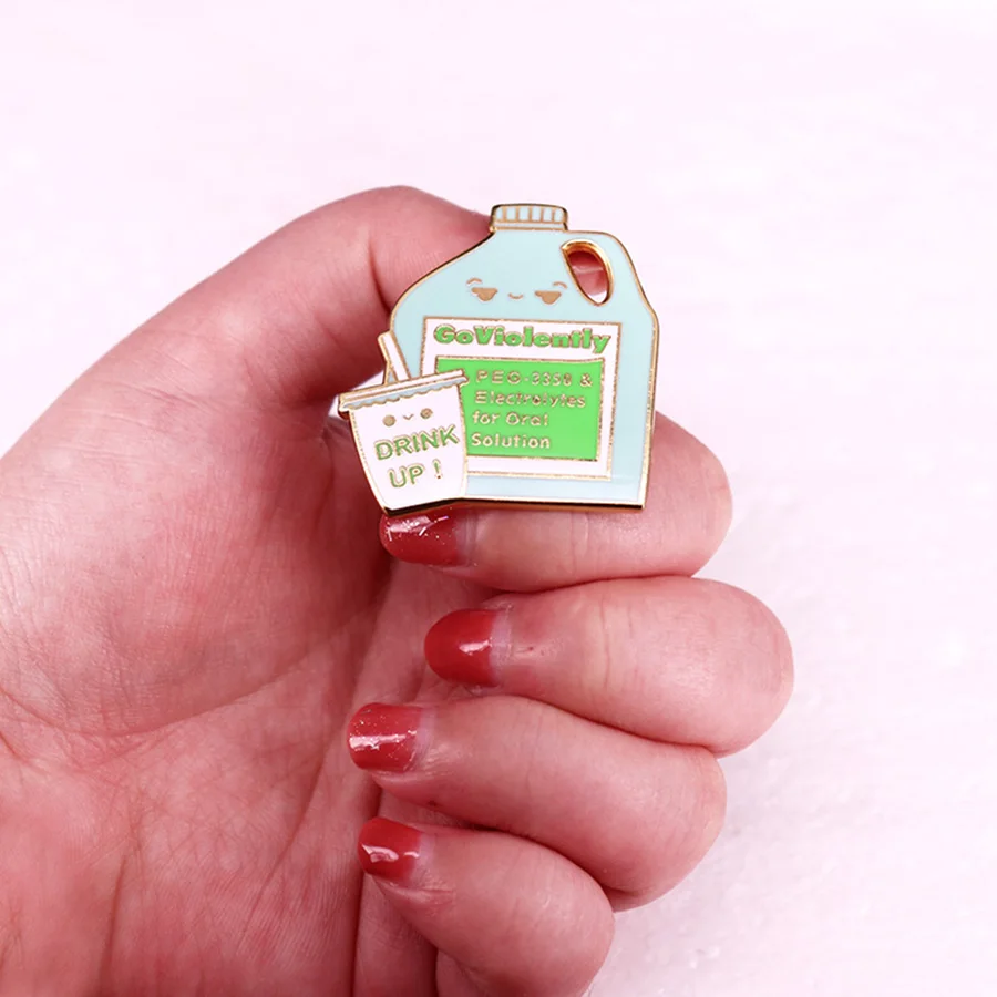 Golyely GoViolently Enamel Pin Nurse Nursing Student Pharmacist Funny Humor Brooch Endoscopy GI Medical Jewelry Accessories