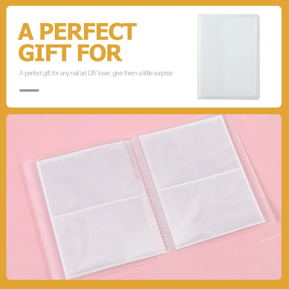 2Pcs Nail Decal Storage Holder Transparent Nail Sticker Book for Organizing Collecting and Protecting Decals DIY Gift Idea 80