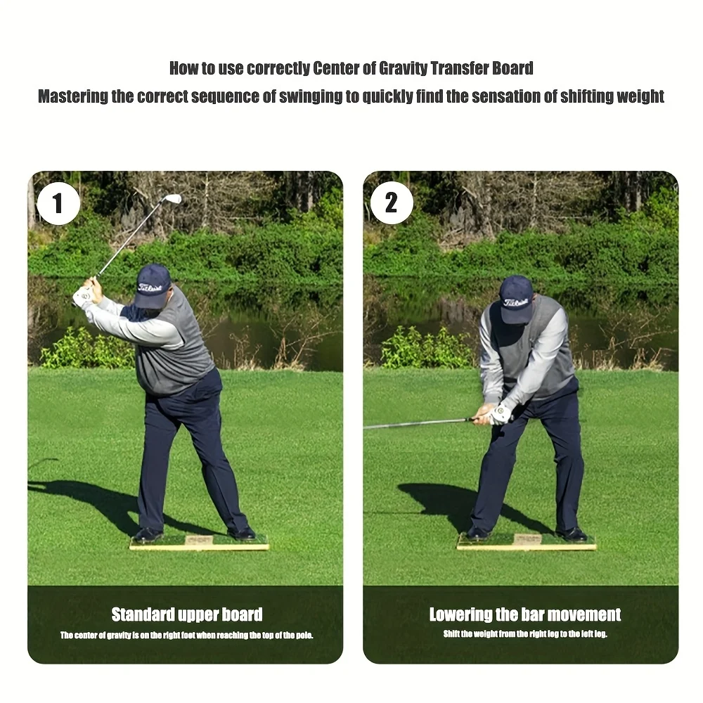 PGM Golf Balance Board: Made of high-quality wood, features a non-slip sand-textured base, includes a sound-making device,