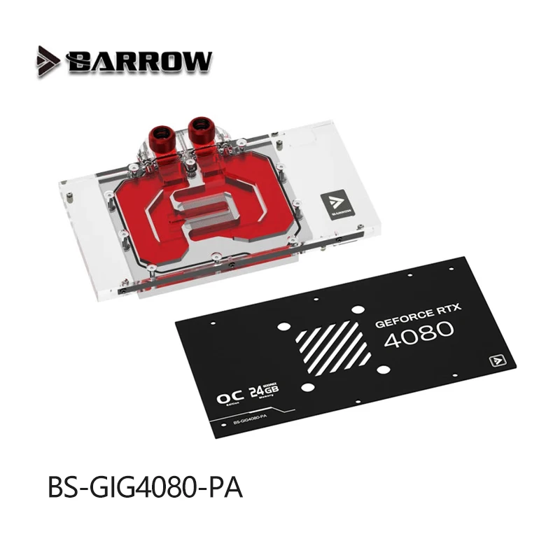 

Водоблок BARROW для видеокарты Gigabyte AORUS RTX 4080 16GB MASTER/GAMING/EAGLE, утолщенная медная пластина BS-GIG4080-PA