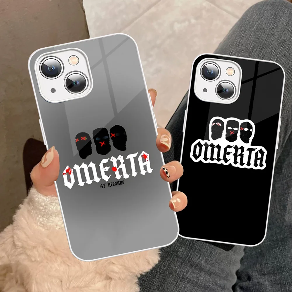 Omerta M-Maes Phone Case Tempered Glass For Iphone 14 13 12 11 Pro Mini XS MAX 14Plus X XS XR Fundas