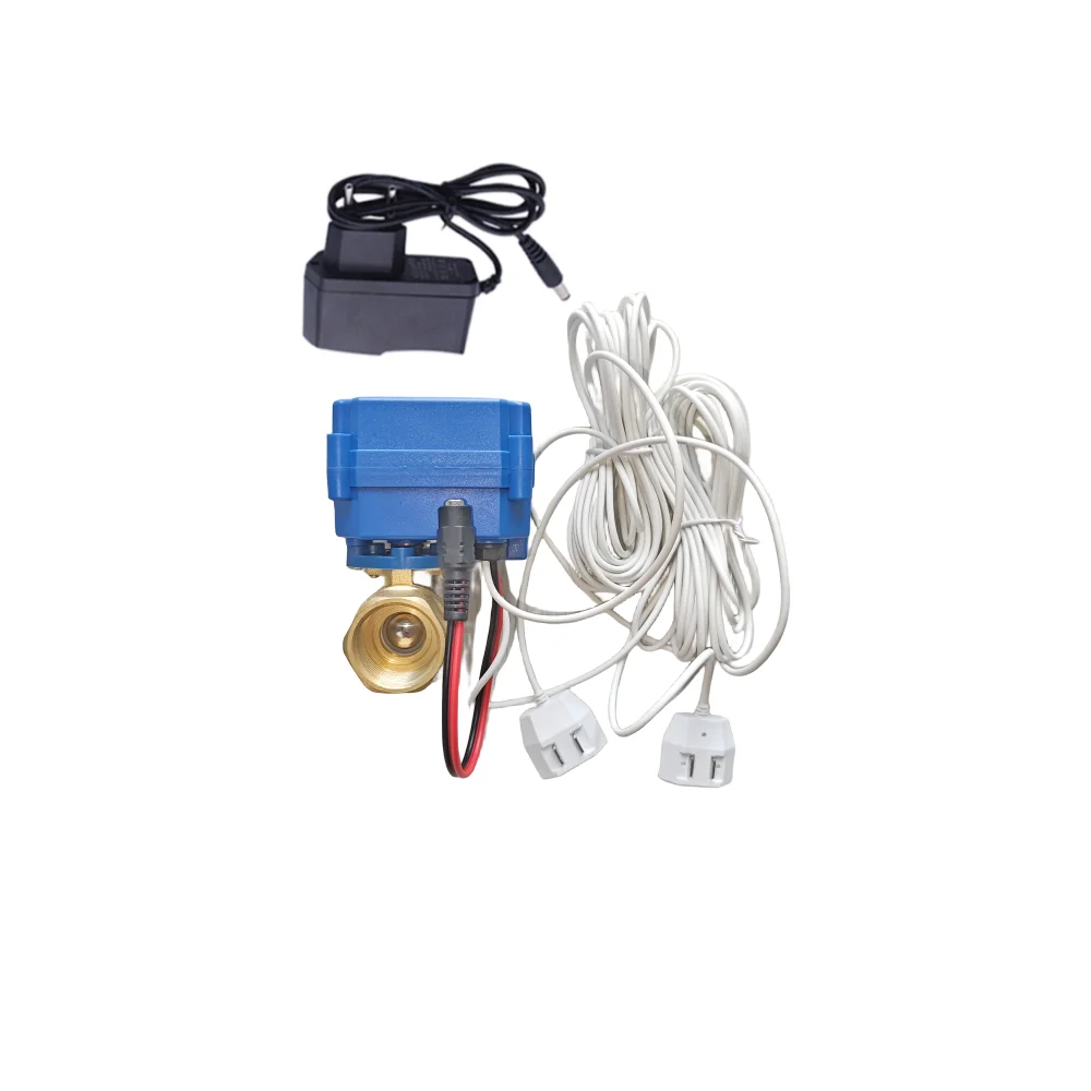 Smart Valve Water Pipe Leakage Protector with 1pc DN20 Crane 2pc Sensor Cable for 3/4\