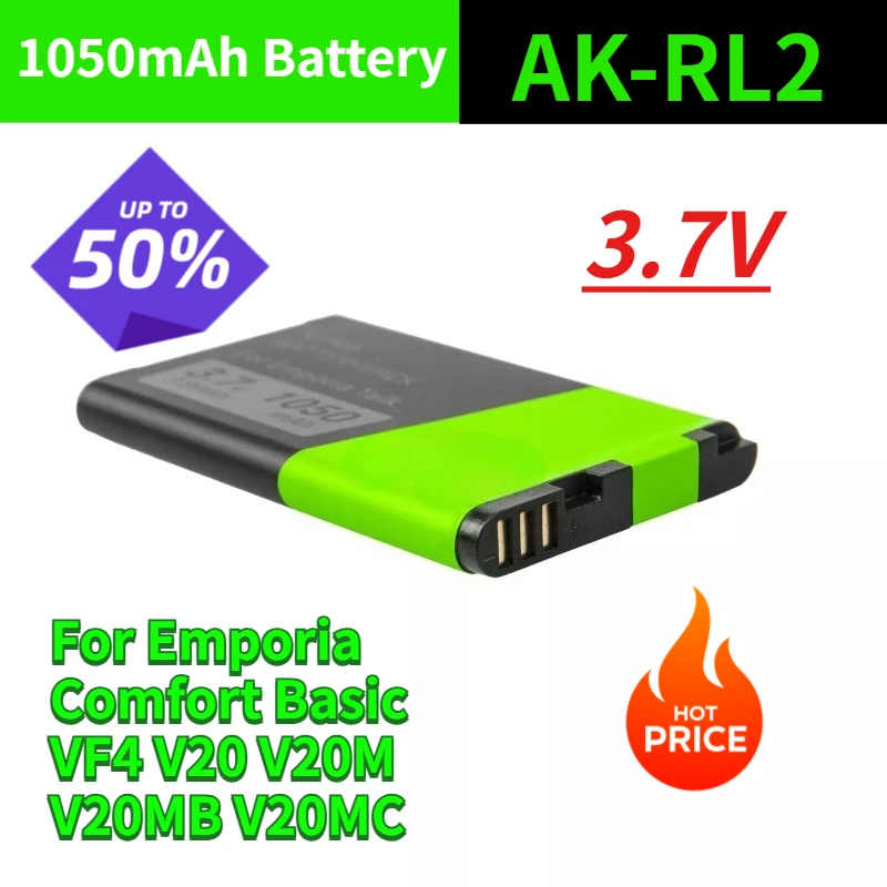 

3.7V 1050mAh Battery AK-RL2 for Emporia Comfort Basic VF4 V20 V20M V20MB V20MC