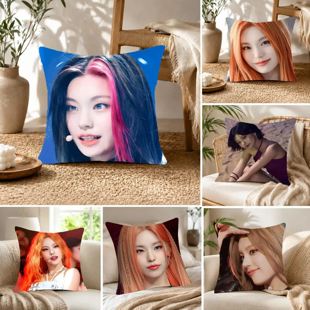 Cool Kpop Idol Y-Yeaji Cushion Cover Fluffy Velvet Nordic Style Plush Living Room Sofa Decorative