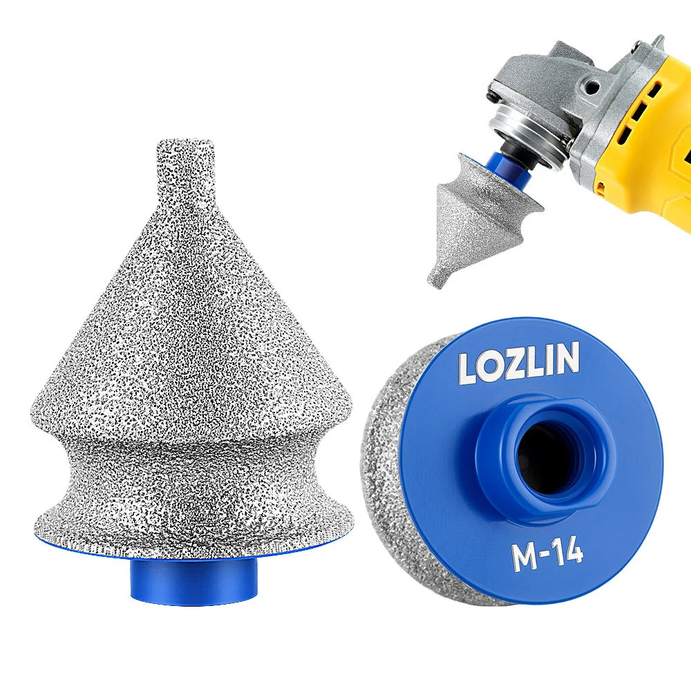 LOZLIN M14 Thread Brazing Edge Trimming Diamond Chamfering Machine Angle Grinder Ceramic Tile Marble Hole Drilling Diamond