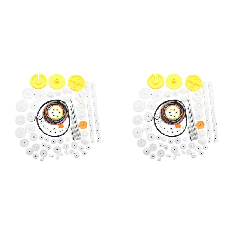 FBIL-164PCS Gear Package Kit DIY Gear Assortment Accessories Set For Motor Car Robot Various Gear Axle Belt Bushings