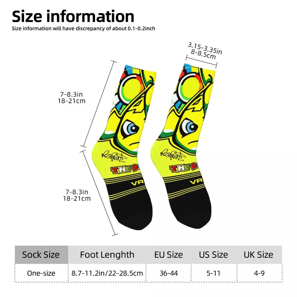 Motorcycle Racing Motor Socks Men Women Polyester Fashion Rossi-Race Socks Novelty Spring Summer Autumn Winter Stockings Gift