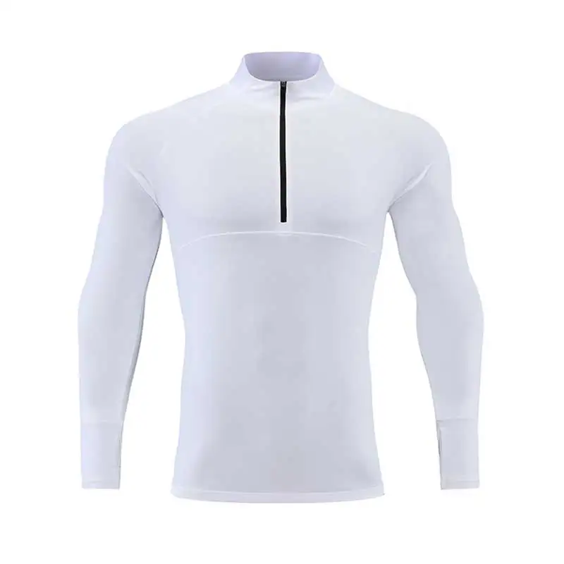 

Fitness Clothes Men Half Zipper Sports Shirt Men Spring Autumn Casual Slim Jogger Elastic Sweat Absorption Quick Dry Clothes Men