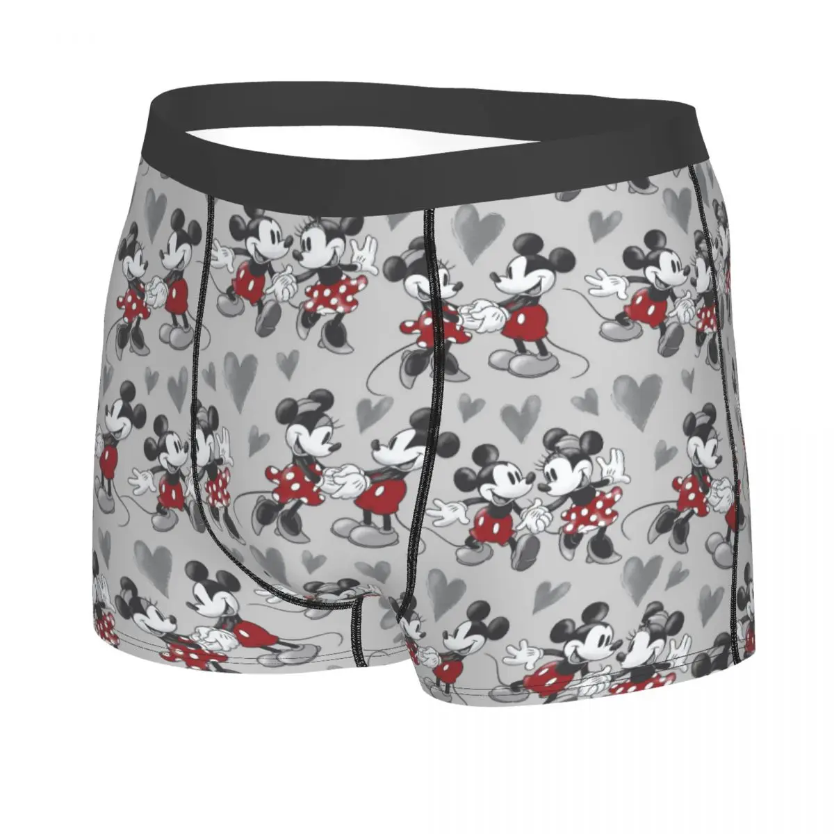 Custom Lovely Micky And Minnie Mouse Underwear Men Breathable Boxer Briefs Shorts Panties Soft Underpants For Homme