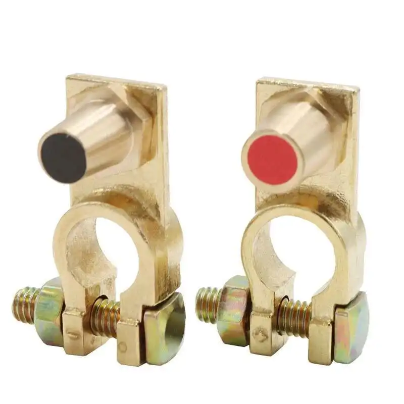 

1 Pair Car Brass Battery Modification Connector Pile Clip Big To Small Head Convertor Negative Positive