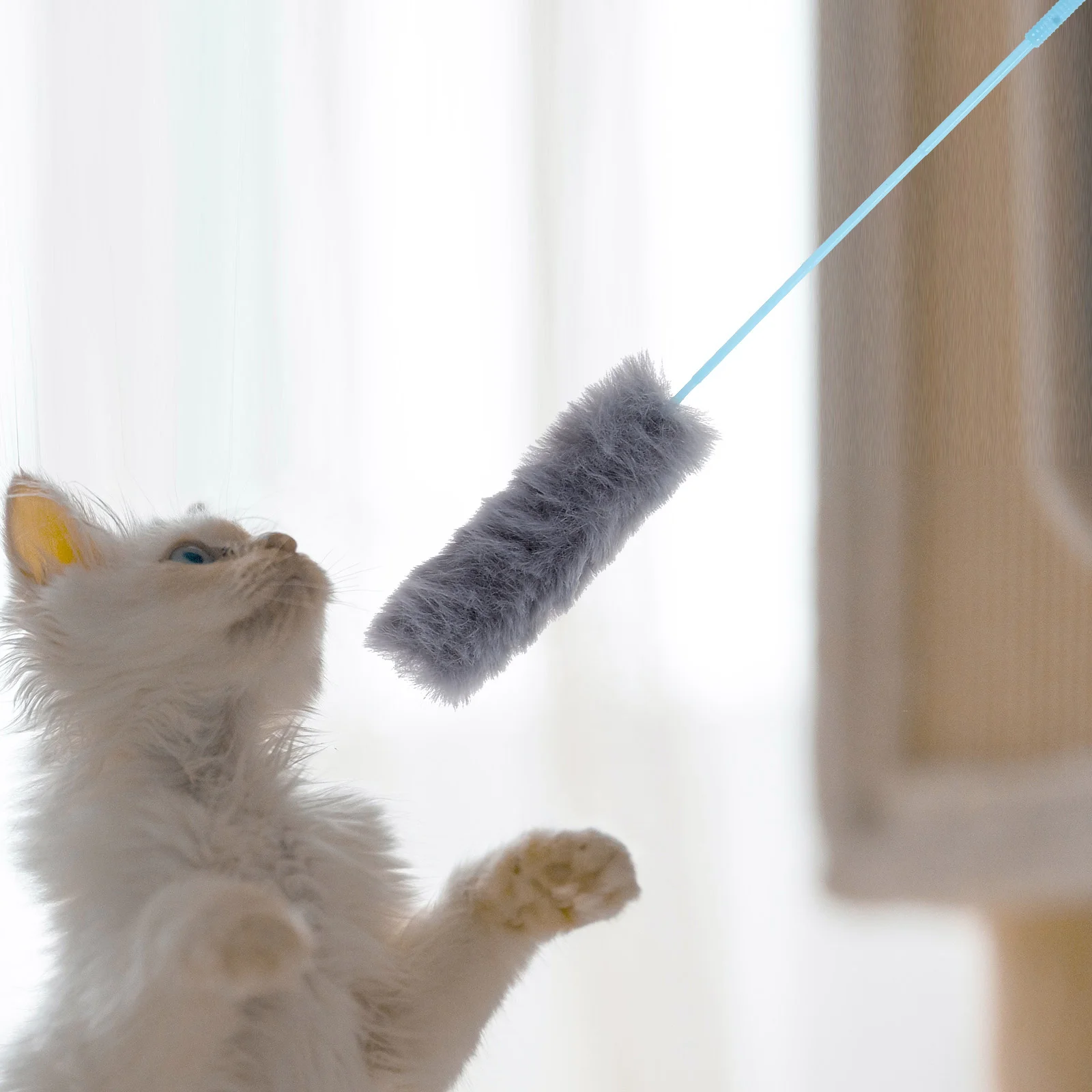 10pcs Plush String Toy Training Wand Cat Interactive Plush Wand Toy Funny Stick Teaser for Cat Kitten (Random Color)