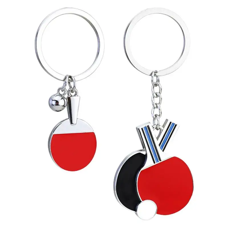 Ping Pong Keychain Table Tennis Racket Design Sports Keychain Pendant Ping Pong Key Holder Keyring Wear-Resistant For Friends