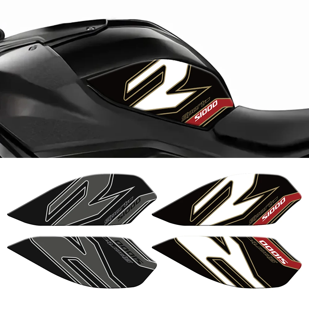 

For BMW S1000R S 1000 R 2021-2024 Motorcycle Knee Pad Tank Protector 3D Gel Paint Protection Decal Black and Red Color Scheme