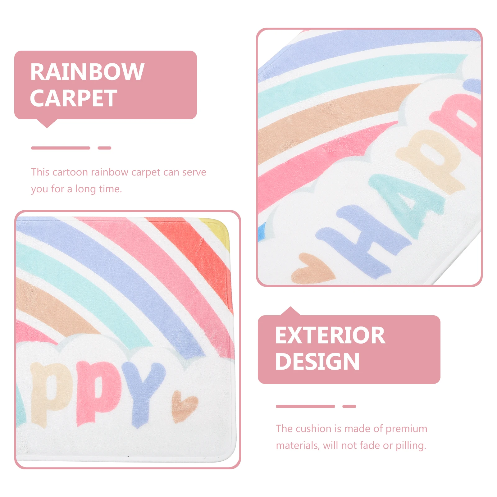 

Rainbow Polyester Bathroom Floor Mat Non-Slip Soft Absorbent Carpet Anti-Skid Indoor Door Rug Home Floor Mat Rainbow Rug