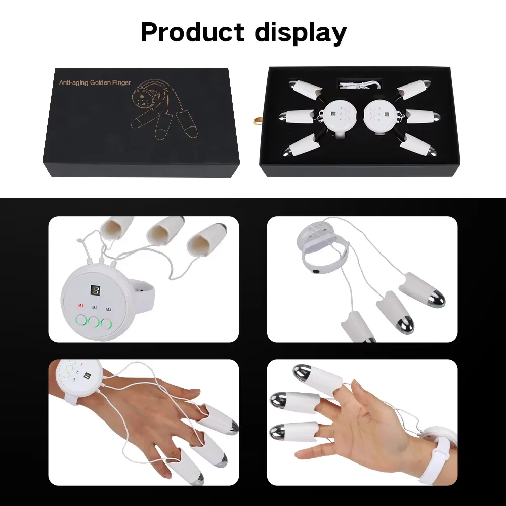 Masajeador Facial mágico antienvejecimiento con dedo dorado, máquina de belleza EMS de microcorriente para estiramiento Facial, dedo de diamante gravitacional