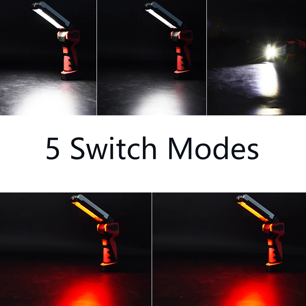Portable COB LED Work Light Car Garage Mechanic Lamp USB Rechargeable Lnspection Lamp Torch Car Emergency Flashing Light