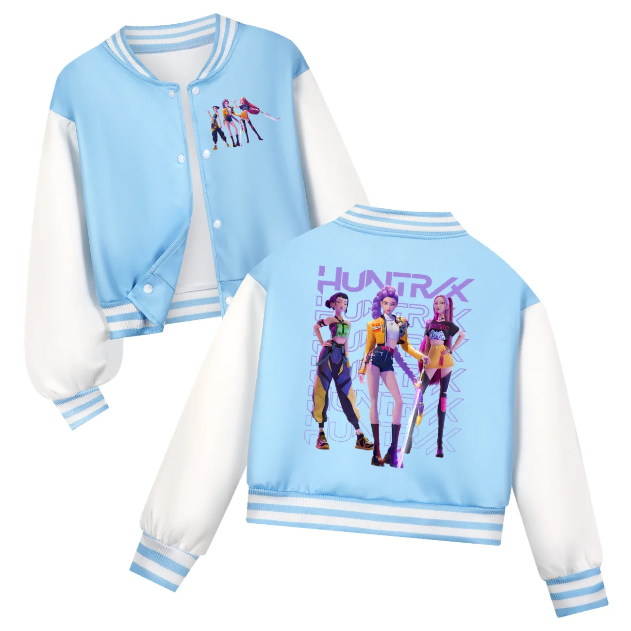 KPop شيطان الصيادين Huntrix الأطفال الخريف الفتيات الفتيان سترات كاجوال كم طويل ملابس خارجية الكورية نمط طفل الفتيات معاطف أنيقة
