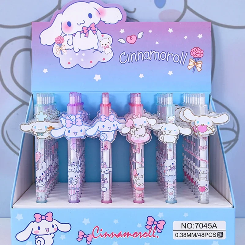 6 unidades/pacote sanrio cinnamorollhello kuromi de volta à escola nova caneta suprimentos estacionários canetas para a escola bonito gel caneta crianças presente