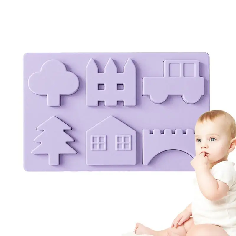 

Silicone Puzzle Shape Sorter For Toddler Pairing Board Cultivate Perception Ability Holiday Toy Gift Early Childhood Classrooms