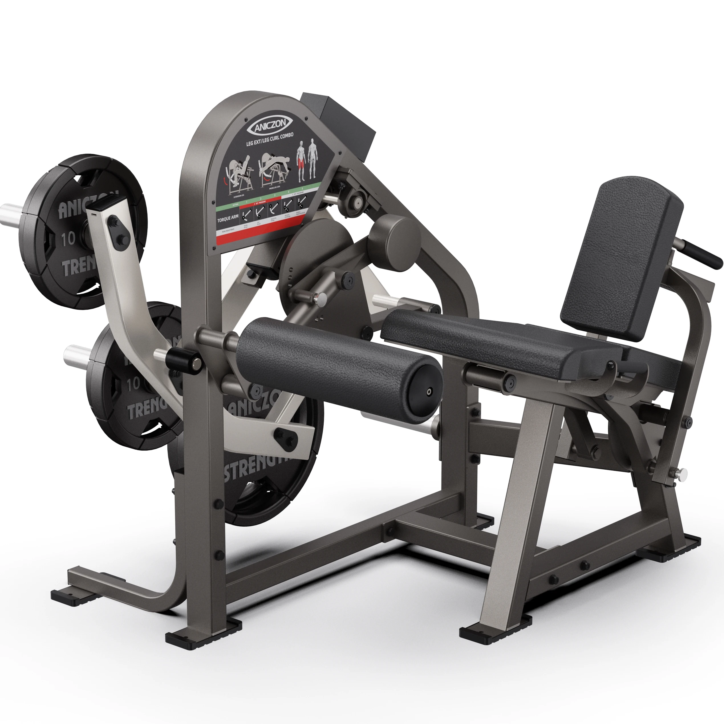 2026 New ANICZON F507 Commercial Gym Fitness Steel Safety Shoulder Press Plate Loaded Bodybuilding Leg Extension/Leg Curl Combo