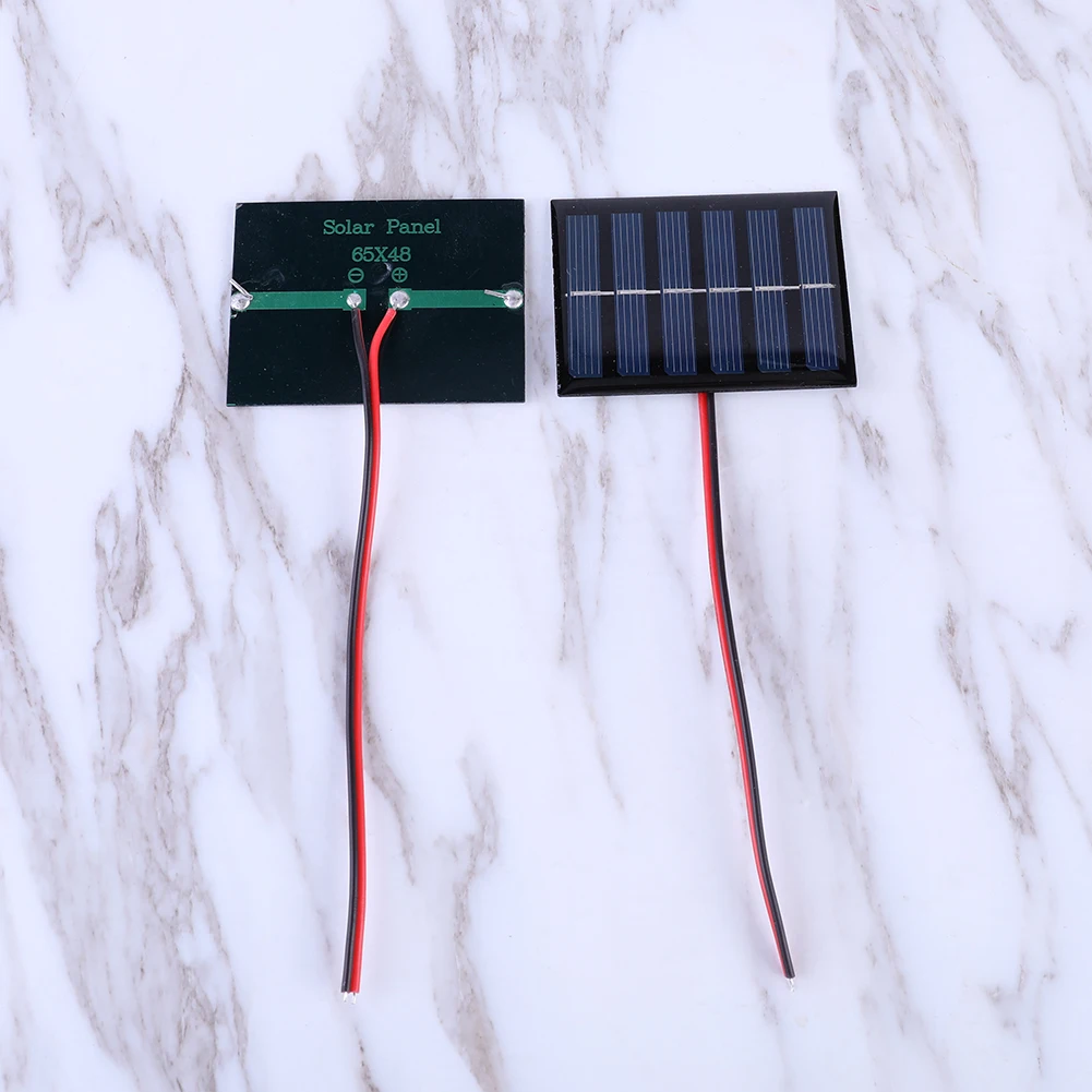 1/2 Pcs Solar Cell 100MA 1W 3V Solar Panel Charger with Cable DIY Polysilicon Solar Epoxy Cell Charger for 2-3V Battery Charging