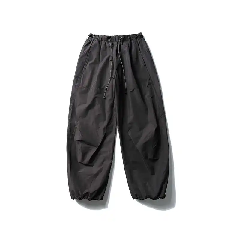 النمط الياباني خفيفة الوزن في الهواء الطلق مقاومة للماء الرباط السراويل البضائع للرجال الربيع الصيف فضفاضة تناسب واسعة الساق السراويل عارضة