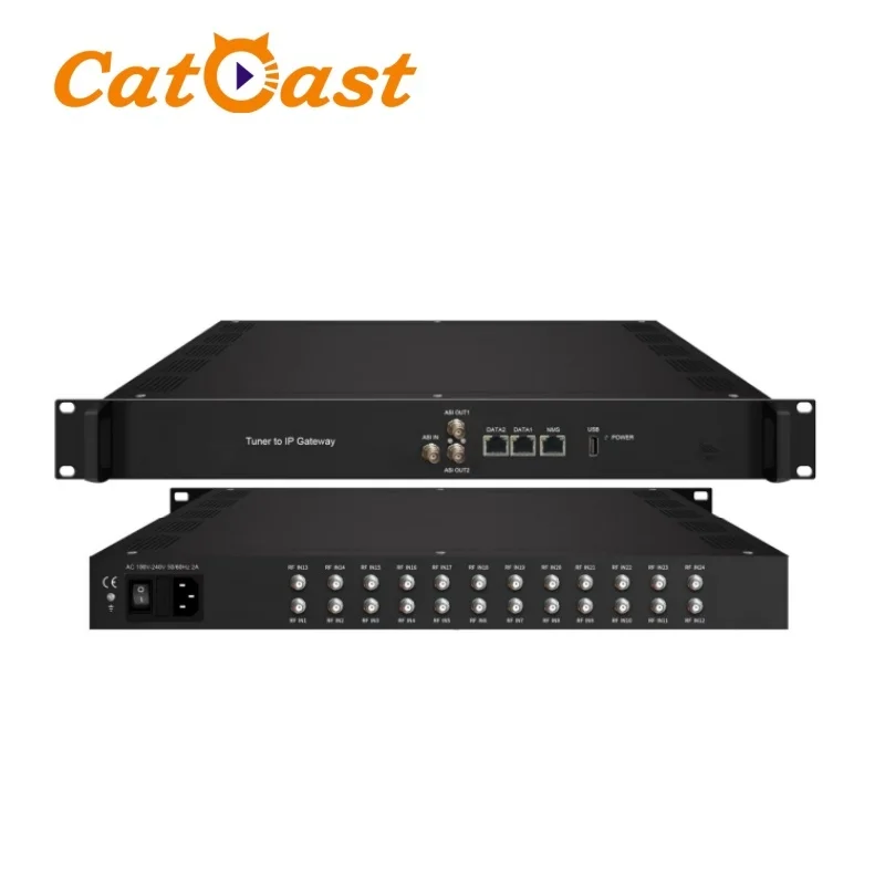 

24 FTA DVB-S/S2/S2X to Ip Digital Headend Tuner to Ip Gateway