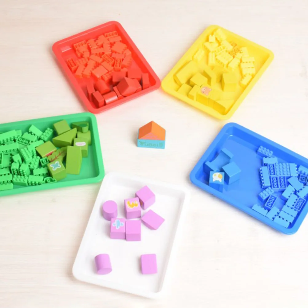 

5 pcs Multi-Purpose Storage Tray Plastic Art Tray For Crafts Organizer Diy Painting Activities School Home Use