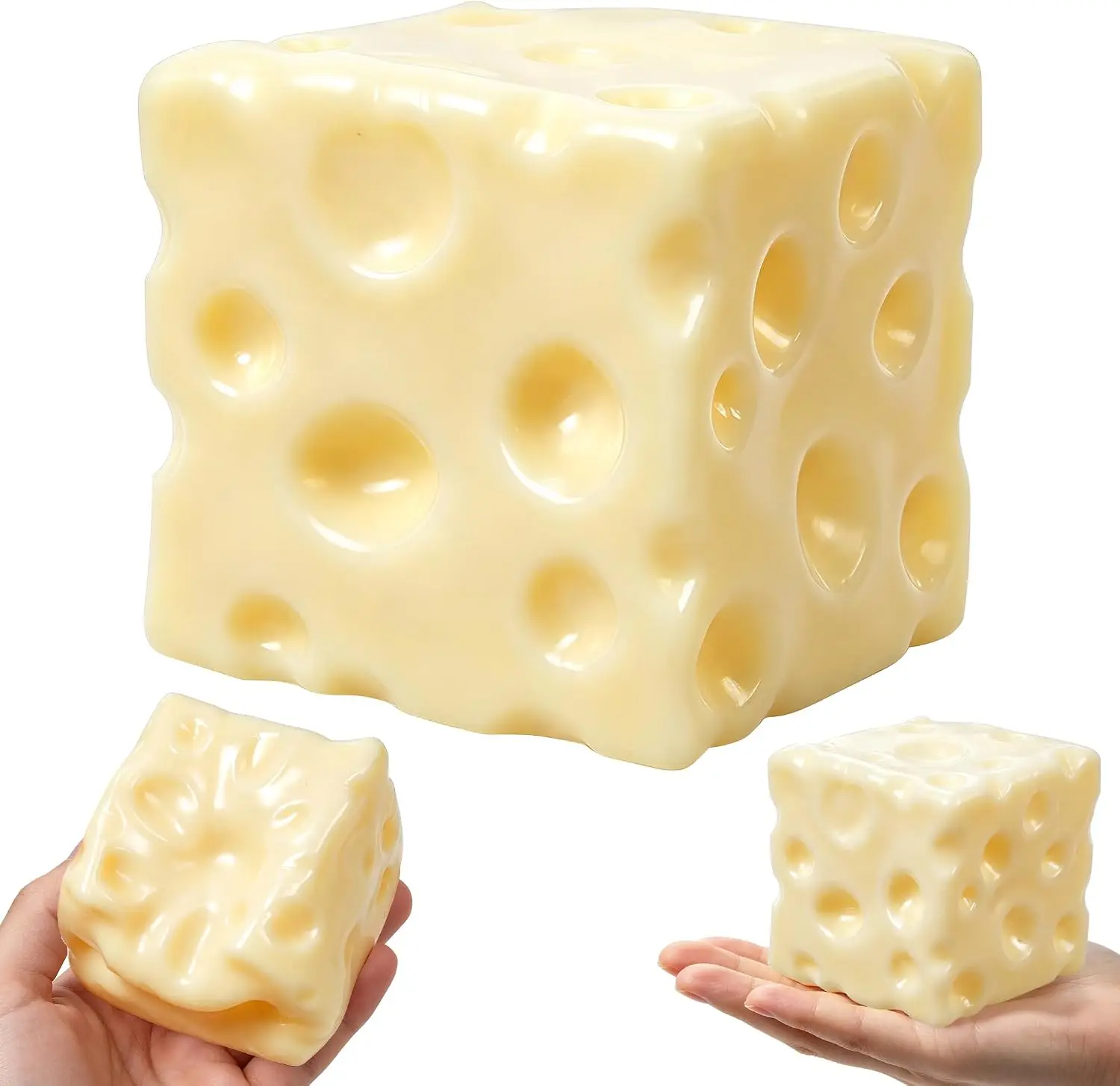 1/3 Stück Echte Vaseline-Gefüllte Riesige Käse-Quetschbälle Weicher Stressabbau-Ball Niedliche Käseform Langsam Rückfedernder Entspannungs-Geschenk