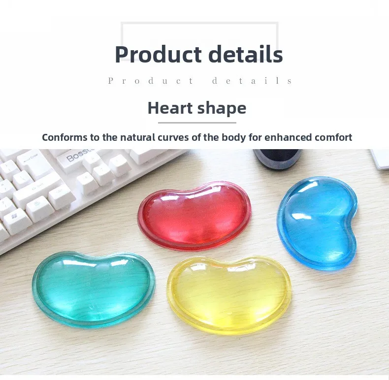 Dünnes Kristallklares Silikon-Handgelenkauflage-Mauspad Sommerliche Kühle Ergonomische Schreibtischunterlage 7 Farben 4 Musteroptionen – Detail 5
