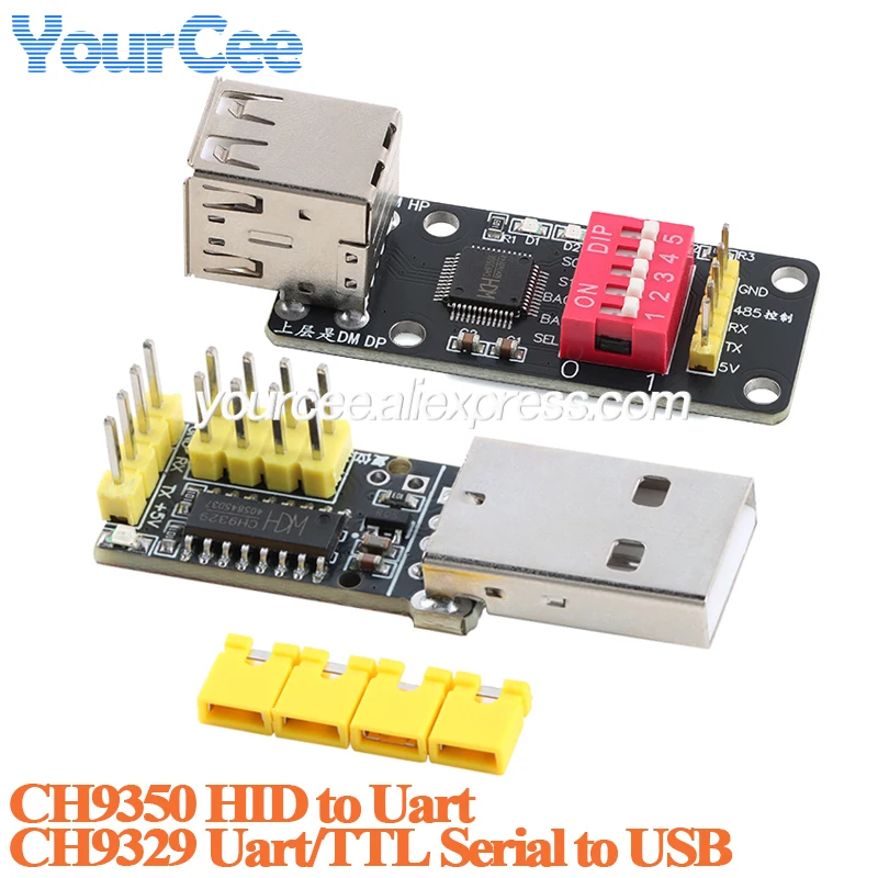 2pcs/1pc CH9329 UART/TTL Serial Port to USB Standard USB HID Device Keyboard and Mouse CH9350 HID to Serial Port Module