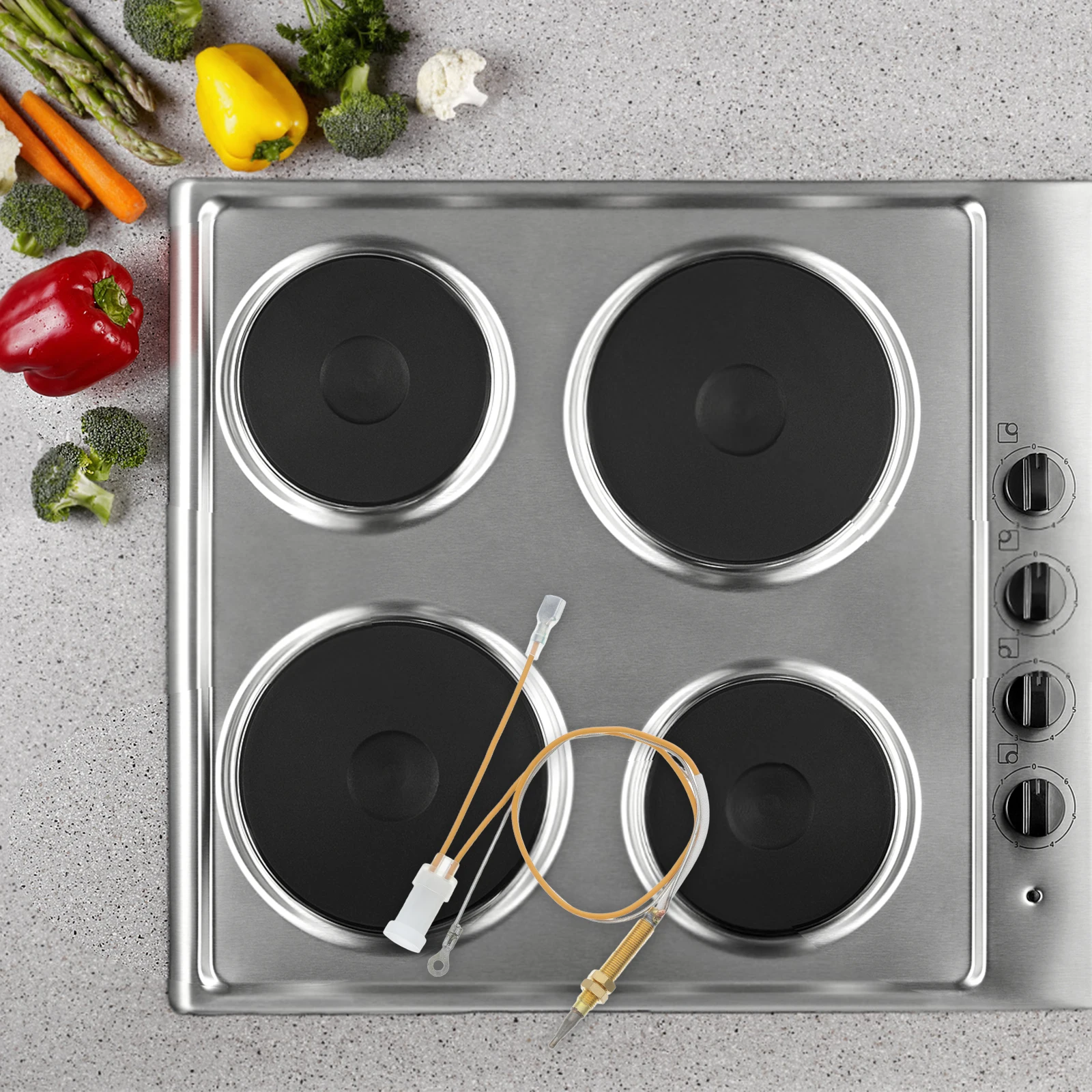 

Universal Stove Thermocouple Sensor Replacement Dual Sensing Copper Pin Flameout Protection Energy Efficient Electromagnetic