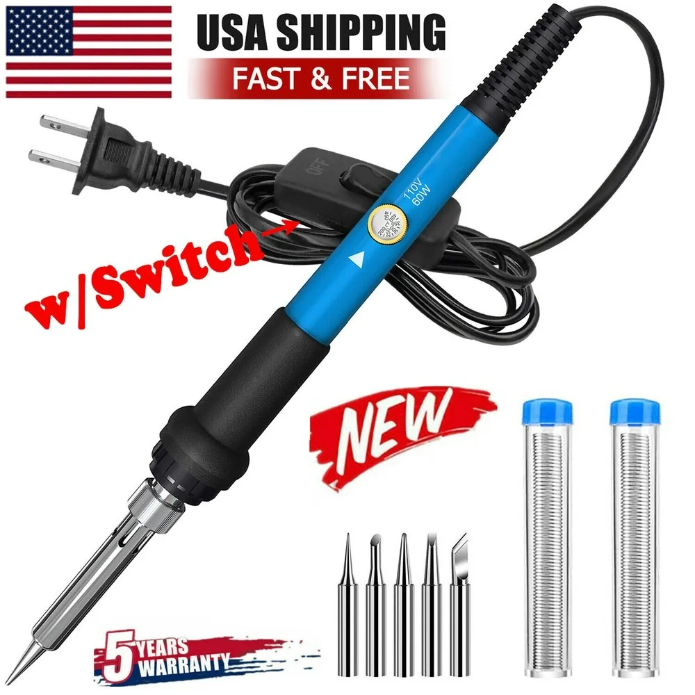 

Электрический паяльник 60 Вт, сварочный пистолет, паяльная проволока, регулировка температуры с переключателем