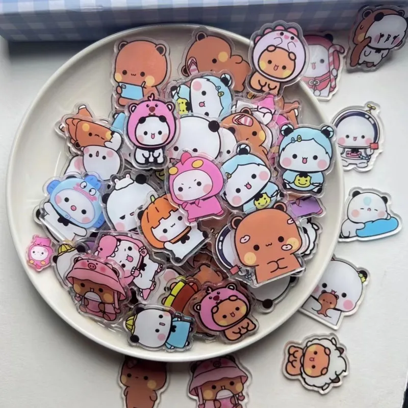 Cartoon YIERs BuBus Acrylic Patch 4cm 2cm Cute Panda Double Sided Transparent DIY Material Acrylic Key Chain Patch Birthday Gift