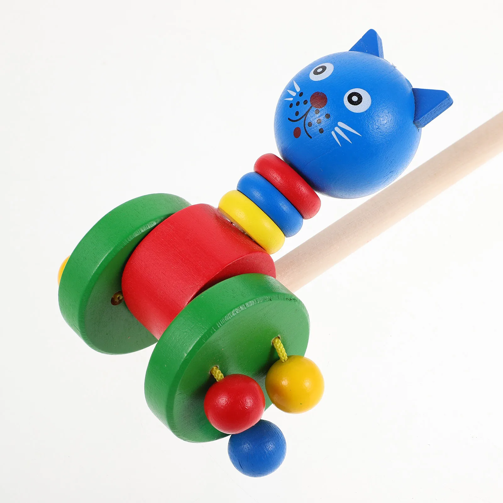 مشاية أطفال تعمل بالدفع على شكل حيوانات كرتونية خشبية للأطفال الصغار مع حواف مدورة عربة مشي آمنة للرضع لتطوير المهارات الحركية